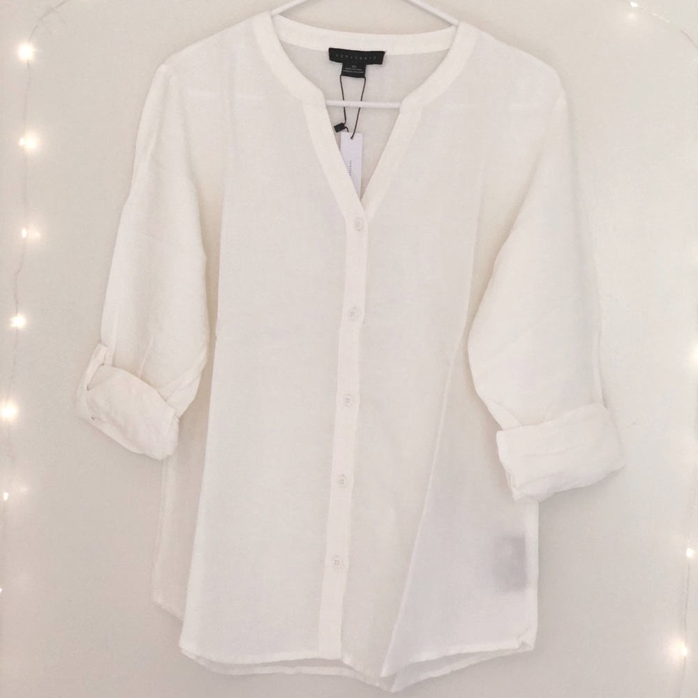 Sanctuary Boyfriend Shirt White Botton Down